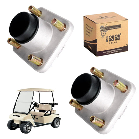 2 Pack Front Wheel Hub Assembly For Club Car DS And Precedent Golf Carts 2003 And Up Includes Bearings Races Oil Seals Dust Covers Lug Bolts Replacement Kit