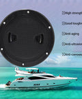 Rock Solid Two Pack Black 4 Inch Round Non Slip Marine Deck Hatch With Detachable Cover And Top Shelf Rubber Seal For Yachts Boats Kayaks And Rv Uv Resistant Abs, top view, textured design.
