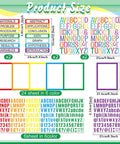 Assorted science fair poster boards kit with 36 sheets, subtitles, title sheets, and colorful letter stickers for classroom displays