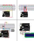 Noob Friendly Arduino Starter Kit For R3 Mega2560 Mega328 Nano With Step By Step Tutorial showing circuits and wiring schematics