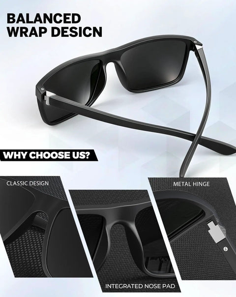 Polarized Sunglasses For Men And Women With UV Protection For Driving Fishing And Golf 3 Pack HD Polarized Lenses No Glare