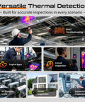 Thermal Imaging Camera With 640x480 IR Resolution And 25Hz Refresh Rate Dual Camera System With 2MP Visible Light Handy Handheld Pro Grade Unit For Home Inspection HVAC Electrical And Water Leak Detection used for HVAC, engine, circuit, home and industrial inspections