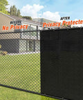Privacy Fence Screen 4 By 50 Feet Heavy Duty Knitted Net With Reinforced Bindings Brass Grommets And Cable Ties Black Outdoor Garden Windscreen Shade Net Barrier For Backyard Fences dividing a backyard.