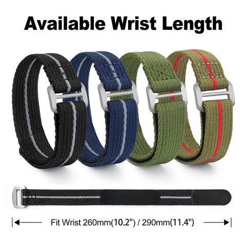 Velcro Watch Strap 20mm 22mm Sport Band For Men And Women With Black Titanium Buckle Durable Velcro Wristband, four colors