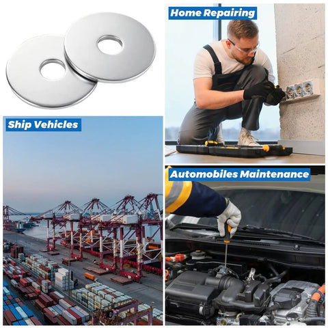 400 Count Quarter Inch Inner Diameter Fender Washers One Inch Outer Diameter Zinc Plated One And A Half Millimeter Thick Flat Washers for DIY, ships, and cars