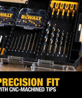 FlexTorq 100 Piece Impact Driver Bit Set With Beefed Up Magnetic Screw Lock Sleeve Clear Lid Case CNC Machined Bits