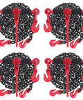 G80 Chain And Binder Set One Quarter To Five Sixteenths Inch Four Pack includes 10 ft chains, red hooks visible