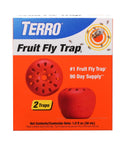Indoor Fruit Fly Trap Kit With Built In Window Ready To Use, 2 Traps And 90 Day Lure Supply packaging with apple-shaped trap
