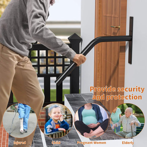 Sturdy Outdoor Stair Handrail Built Tough For One To Two Steps delivering secure grip for families using front porches and decks.