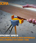 Universal 2x4 Support Bracket Four Pack Top Shelf Jig Makes Setup A Breeze For Any Workstand Or Router Table Locks Boards Tight So You Can Tackle Wild Cuts Without Hassle Guaranteed Straight Results, demonstrating use with a 2-inch wood board.