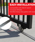 Galvanized Steel V Track For Sliding Gates 6 Ft Long Built To Last Rustproof Outdoor Gate Track With Rugged Weatherproof Build USA Made For Residential And Commercial Use Heavy Duty Gate Hardware, sliding gate wheel on track