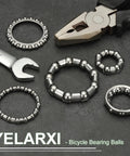 Bike Ball Bearings And Crank Bearing Retainer Set For Mountain And Road Bikes Stainless Steel Caged Wheel Bearings Three Sixteenths Inch Six Pack Silver Fit For MTB Crank Bottom Bracket Frame Repair displayed with tools