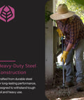 Person using Manual Rotary Cultivator With Adjustable Handle And Detachable Blades For Back Saving Weeding And Tilling In Narrow Rows