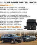 Fuel Pump Control Module For 2021-2023 Cadillac Escalade Escalade ESV Chevy Suburban Silverado 1500 Tahoe GMC Sierra 1500 Yukon XL