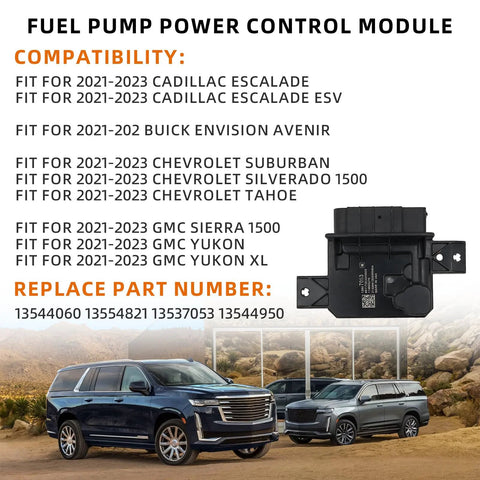 Fuel Pump Control Module For 2021-2023 Cadillac Escalade Escalade ESV Chevy Suburban Silverado 1500 Tahoe GMC Sierra 1500 Yukon XL