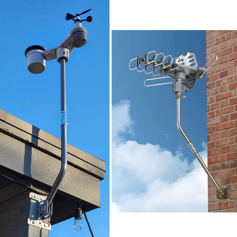 Adjustable Antenna Mounting Pole For Outdoor Use Universal J Pipe Mount For Antennas And Weather Stations Weatherproof