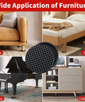 Non Slip Furniture Pads 2 Inch Anti Skid Rubber Caster Cups 12 Pack Black hardwood floor guards under sofa, bed, piano, and cabinet legs.
