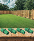 Expandable Garden Hose Repair Kit With Multi Function Connectors And Fittings, 25 Feet To 100 Feet on wooden table in yard