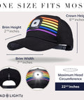 Rechargeable LED Baseball Cap With Built In USB Light And 3 Brightness Levels For Running Walking Golf And Camping, rainbow design