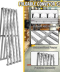 Gravity Powered Unloading Pulley Handling Conveyor For Warehouse And Factory Use A Real Heavy Duty Workhorse That Moves Heavy Boxes And Crates With Ease Ideal For Supermarkets Carpentry Shops And Auto Parts Logistics foldable stainless steel frame