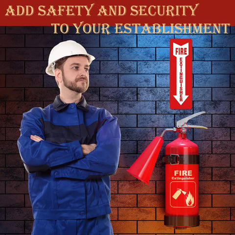 15 Pack Fire Extinguisher Signs 4x12 Inches Easy Peel Self Adhesive Safety Stickers For Home And Biz UV Protected Weatherproof