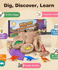 12 Pack Dinosaur Egg Dig Kit For Kids Aged 4 to 12, Excav
