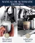 Manual and automatic frothing with La Specialista Maestro Espresso Machine With Integrated Grinder And Eight Custom Adjustments To Pull Game Changing Cafe Quality Shots Daily Slick Steel Finish For Everyday Brew Masters.