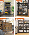 Heavy Duty Garage Shelving 5 Tier With 2500 Lbs Capacity Sturdy Industrial Storage Racks in garage, kitchen, warehouse, living room