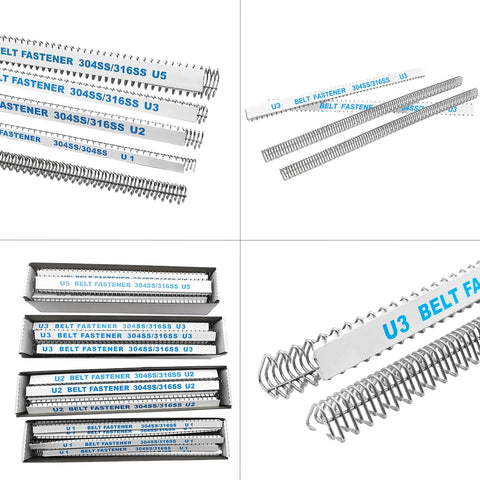 12 Piece Conveyor Belt Lacing Fasteners With Stainless Steel Wire Hook Pins, PVC PVK PU Lightweight Belts, Easy Install, 12 Inch