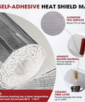 78 Mil Thick Heat Shield Aluminum Foil Mat With Ceramic Fiber Barrier For Extreme Heat Up To 2300F Self Adhesive Insulation Sheet