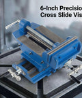 Solid Heavy Duty Bench Vise With Precision Cross Slide And X Y Axis Travel, 6 Inch Jaw Capacity for drill press use