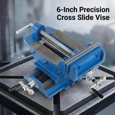 Solid Heavy Duty Bench Vise With Precision Cross Slide And X Y Axis Travel, 6 Inch Jaw Capacity for drill press use