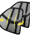 KingPhenix Two Pack Mesh Lumbar Support For Car And Office Chair, ergonomic black mesh design with high elastic straps.