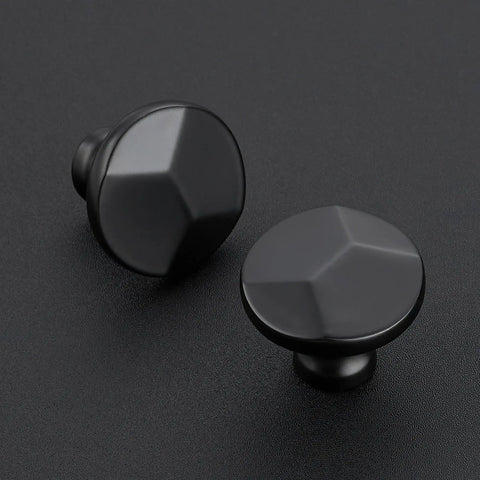 Two 25 Pack Matte Black Round Cabinet Hardware Knobs Solid Zinc Alloy One Hole Drawer Pulls For Kitchen Cabinets And Bathroom Furniture