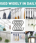 Tough As Nails Heavy Duty S Hooks With Secure Locking Clips 12 Pack used to hang plants, utensils, and clothing in various settings.