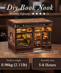DIY Book Nook Kit For Adults And Teens 3D Wooden Miniature Dollhouse Puzzle With LED Light Tiny House Model Corner Café Scene