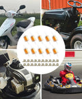 Inline Fuel Filter With Magnet For One Quarter And Five Sixteenth Inch Fuel Lines shown with scooter, lawn mower, tiller, go-kart images