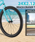 Two Pack Cruiser Bike Tire Kit With Tubes And Levers 24x2.125 Inch folding puncture resistant tire on beach cruiser
