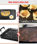 17 Inch Stove Top Griddle For Gas Stoves With Warp Resistant Nonstick Surface, eggs and pancakes comparison