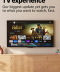 Next Level 4K Streaming Device With AI Powered Search And Wifi 6E Support For Crisp Live TV Without Cable Or Satellite Plus Voice Guided Home Theater Setup For Chill Binge Watching Nights displayed on a modern TV.