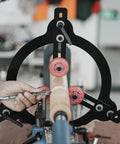 Woodturning Steady Rest For Twelve Inch, Fourteen Inch, And Sixteen Inch Swing Lathe guiding spindle during woodturning project