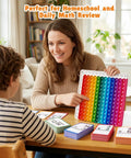 Math Flash Cards Set for Kids 4-8, 288 Double-Sided Cards with Chart and Storage Ring in use during homeschool lesson
