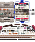 Kickass 618 Piece Rotary Tool Accessories Kit For Sand Polish Engrave And Cut Jobs, organized in pull out storage case.