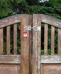 Outdoor wooden gate secured with Beefy Heavy Duty Toggle Latch Clamp 2 Pack Made From 304 Stainless Steel With Quick Release Pull Latch