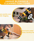 Beast Mode 700W HVLP Paint Sprayer being used for cleaning and sanding with unique blowing and cleaning functions.