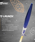 Athena Ready To Fly Beginner Model Rocket Kit Prebuilt Parachute Rocket For Ages 10 Plus launching in space illustration