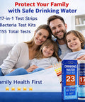 Family smiling with 23 In 1 Home Drinking Water Testing Kit With 155 Strips For Tap And Well Water Checks Hardness PH Lead Iron Copper