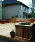 Wooden deck featuring Dekmate Deck Bench Bracket Sand Finish For 2x4 And 2x6 Posts And Joists Made From Durable Structural Resin