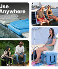Foldable Adult Flip Seat Portable Outdoor Chair With Back Support for poolside, beach, and picnic ground seating with people using chairs