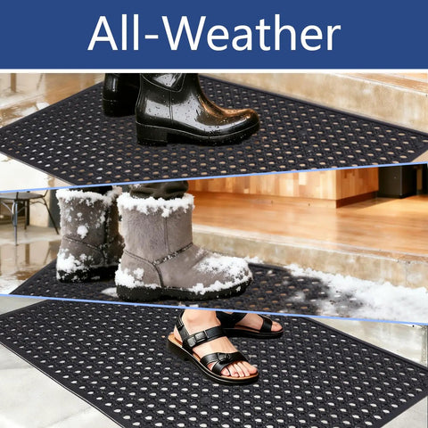 Outdoor Rubber Mat For Kitchens And Restaurants, Anti Fatigue Floor Mat 24 X 36 Inches With Drainage Holes in all-weather use.